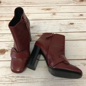 New Tory Burch Red Ankle Boots B5-63*